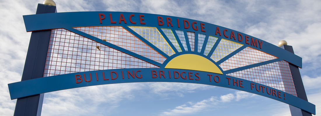 Place Bridge sign outside